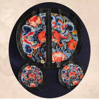 Pisces koi folio Chinese style pairs of embroidery 27cm clothing DIY handmade accessories cloth patch embroidery pieces