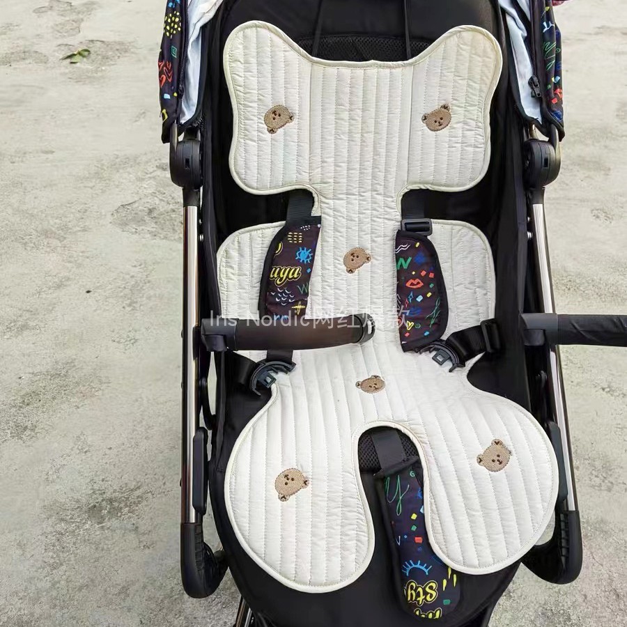 Baby Stroller Cushion Anti-Humpback Baby Sit Reclining Chair Thickened embroidered cotton cushion Walking Car Cushion All Season Universal