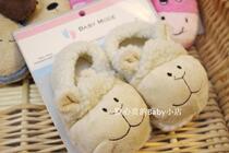 Foreign Trade Single Cute Animal Head Coral Suede Age Baby Shoes Lamb Suede Baby Shoes Non-slip Soft Bottom Home Shoes