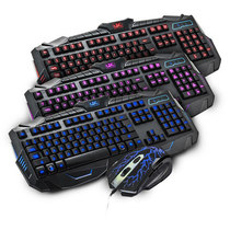 Uber V100 tricolour backlight key rat sleeve usb computer wired luminous keyboard game keyboard mouse suit