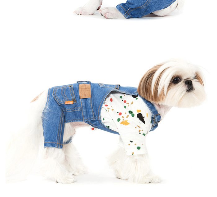 Denim giản dị yếm hai màu tùy chọn quần áo chó trang phục thú cưng Hàn Quốc Sniff - Quần áo & phụ kiện thú cưng áo cho mèo con