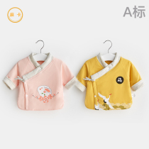 Newborn baby clothes autumn and winter beating bottom monk clip cotton spring clothes cotton clothing thin cotton 0 first baby March warm blouses