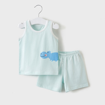 Baby Summer Dress Man Foreign Air Pure Cotton Baby Clothes Short Sleeves Women Slim Fit Two Sets Children Vest Suit