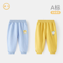Baby pants spring and autumn girls thin pants 1 year 2 boy 3 outer wearing childrens casual pants in autumn