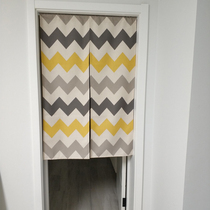 Nordic simple cotton and linen door curtain hanging curtain partition curtain fabric bathroom half curtain bedroom cloth curtain velcro cabinet curtain