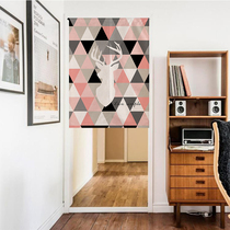 Nordic door curtain Half curtain Elk household kitchen Geometric room Bedroom fitting room cloth curtain Air conditioning door curtain wind curtain