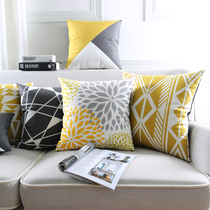 Nordic ins geometric sofa pillow cover flannel fabric model room decoration cushion Car waist cushion Office pillow