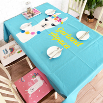 Cartoon cotton and linen living room tablecloth tablecloth Nordic rectangular fabric anti-scalding cover cloth waterproof coffee table cloth tablecloth