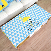 Nordic small fresh blue cotton and linen cloth coffee table tablecloth TV counter cloth geometric dust cover cloth can be customized