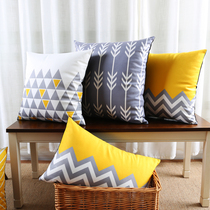 Pine House fashion abstract striped sofa cushion pillow warm color Nordic style flannel pillow waist