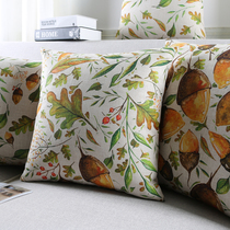 Pine fruit house fresh pine cone cotton and linen sofa pillow waist cushion model room decoration home stay decoration cushion bedside pillow