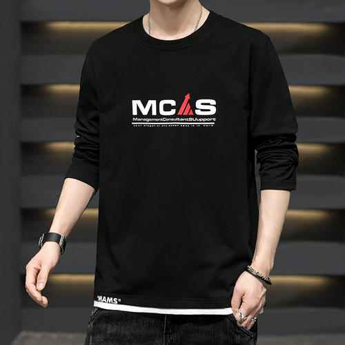 Мужская хлопковая осенняя демисезонная толстовка, утепленный лонгслив, свободный крой