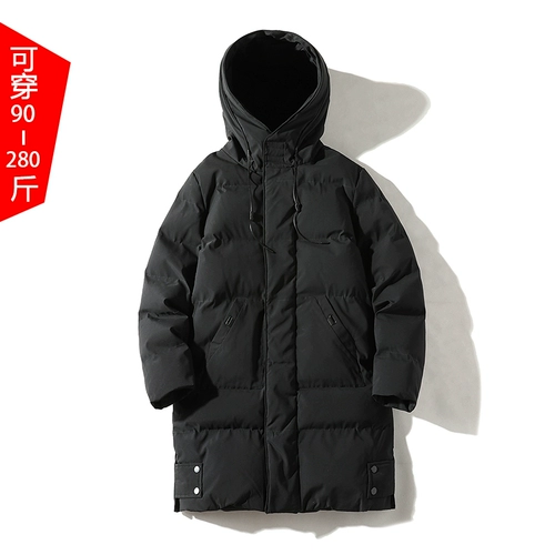 Зимняя куртка, трендовый длинный пуховик с пухом, большой размер, средней длины