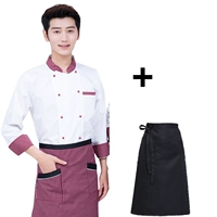 Красный лонгслив, фартук