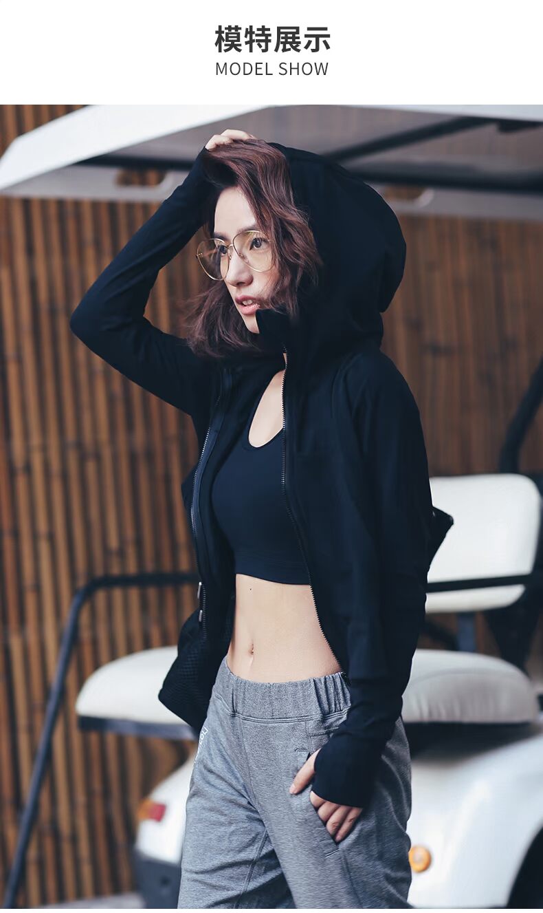 Runaway Loli Thể Thao Áo Khoác Nữ Zip Trùm Đầu Cardigan Mùa Xuân và Mùa Thu Tập Thể Dục Tops Ngoài Trời Casual Dài Tay Áo Jacket áo khoác gió lining