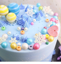 Party theme cake Edible large particles 14mm sugar beads Snowflake tree baking birthday cake decorative colored beads