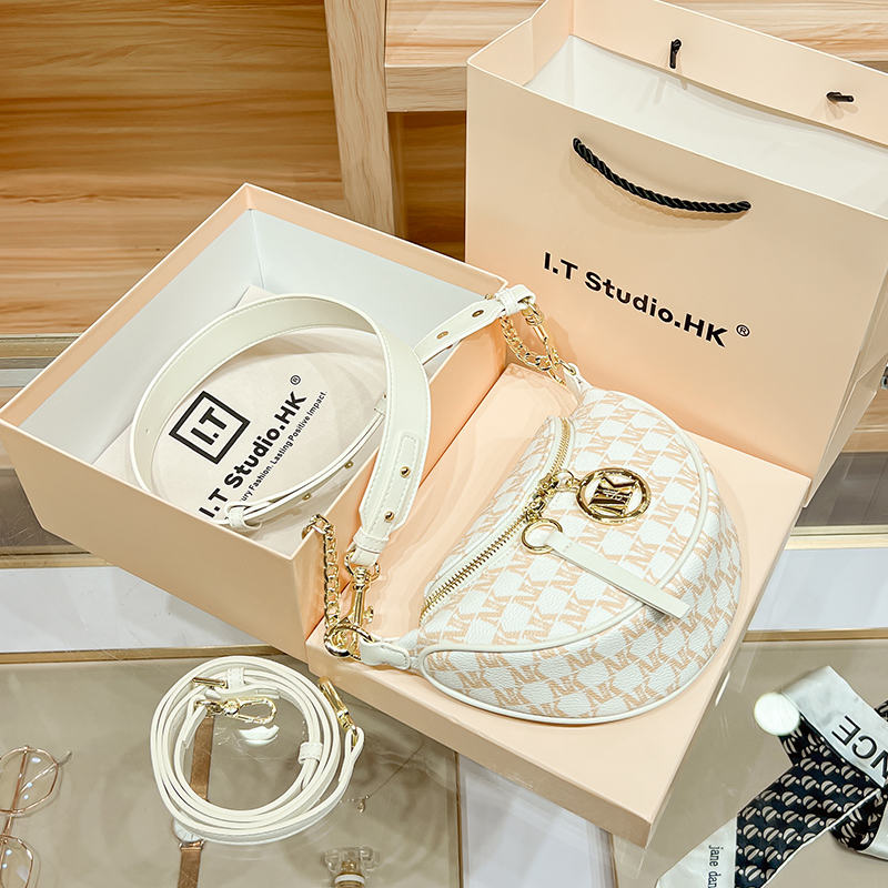 Hong Kong waist bag women's 2022 new bag autumn and winter leather chain bag one shoulder Messenger dumpling bag chest bag