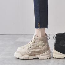  Martin boots womens thin new autumn breathable all-match thick-soled inner heightening British style booties single boots boots net red