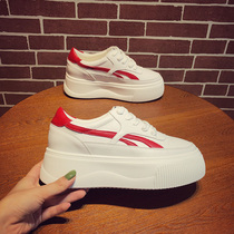 White shoes womens 2020 spring and autumn 2021 new casual lefu ins tide all-match muffin thick-soled heightening single shoes