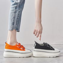  Canvas shoes womens 2020 new thick-soled platform shoes height-increasing board shoes all-match explosion-proof white shoes 2021 spring tide shoes