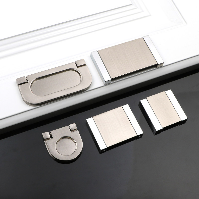 Eurostyle modern minimalist drawers flat fit small handle concealed invisible handle wardrobe Ming fitted tatami cabinet door pull ring