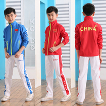 Autumn new childrens table tennis badminton suit boys long sleeve trousers girls table tennis tennis sports coat