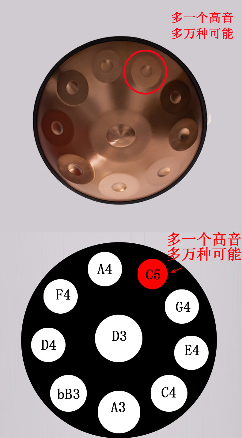 Эфирные барабану None Handpan Moon Hangdrum