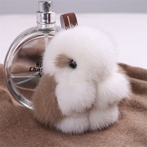  Mini mink hair mounted dead rabbit small cute rabbit fur bunny jewelry bag keychain pendant