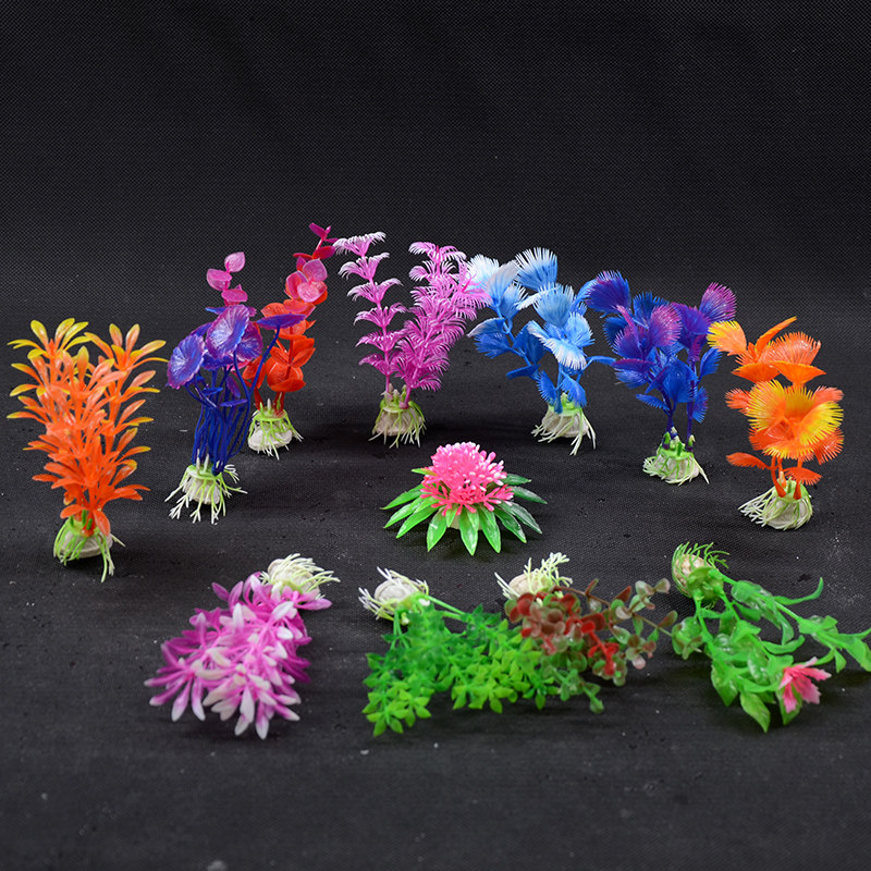 Decoration fish tank in the fish tank simulation water grass small fish tank with scenery aquarium swing piece scenery package