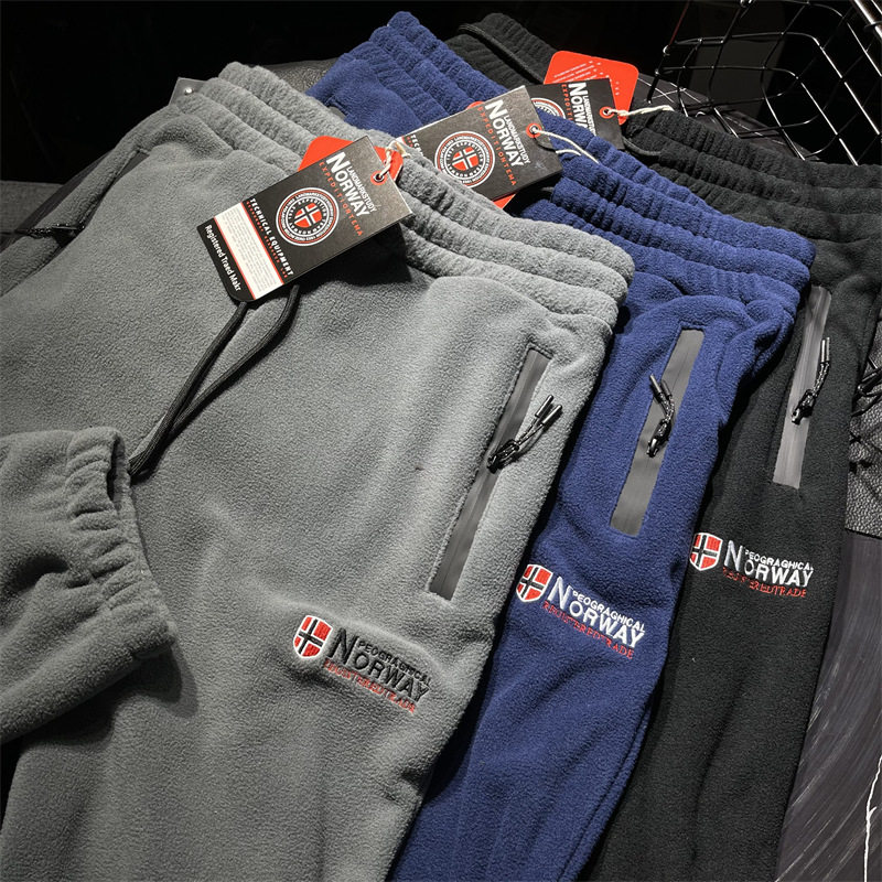 Exit Norwegian High-end Outdoor Brands Plus Suede Pants Men Shake Grain Suede Sports Pants Autumn Winter Sweatpants Lady-Taobao