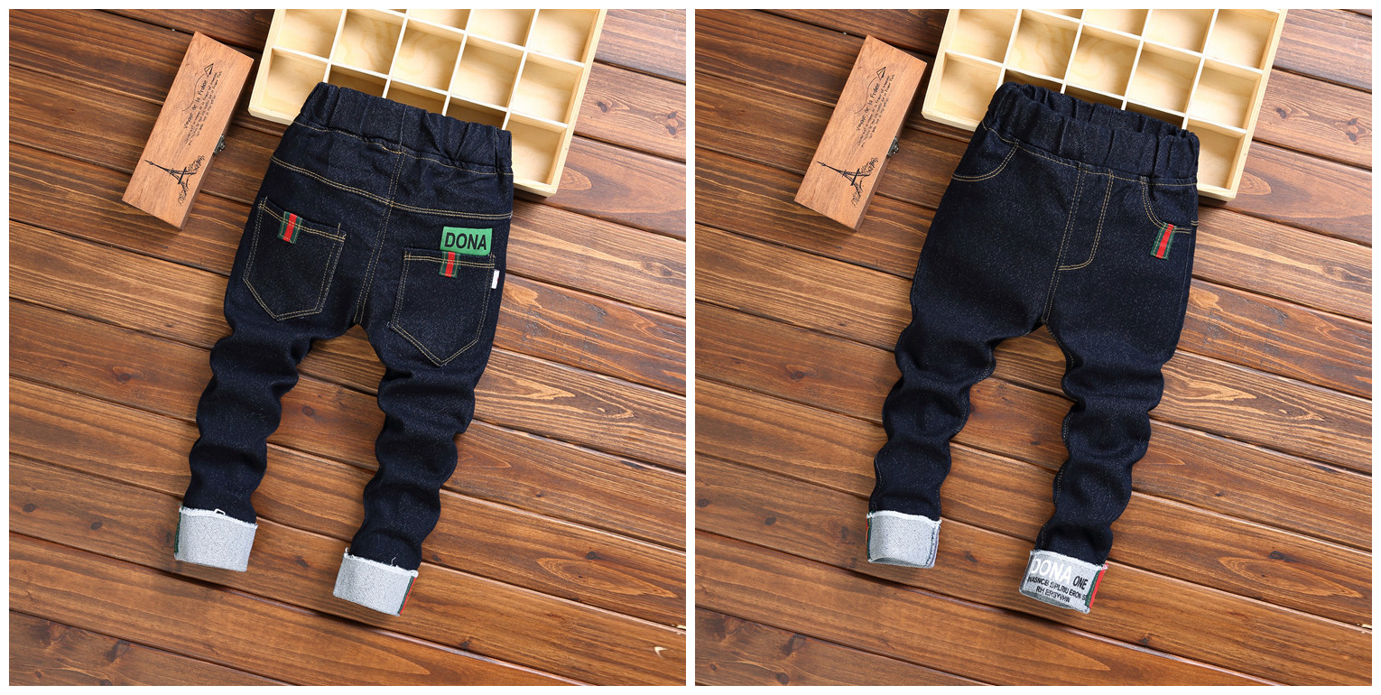 Quần jeans bé trai 2018 xuân hè mới phiên bản Hàn Quốc của quần thủy triều trẻ em quần quần trẻ em cá tính quần jean lửng trẻ em