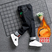 Quần jeans bé trai cộng với quần nhung 2018 mùa đông mới Quần áo trẻ em quần bé mùa thu và quần dày mùa đông quần legging bé gái