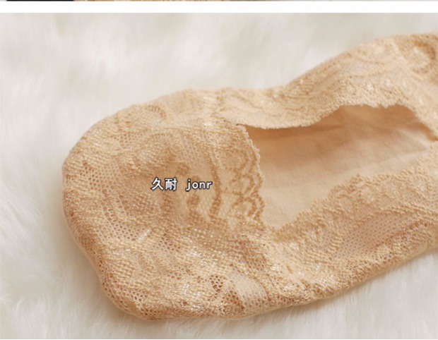 Dàn vớ cotton vô hình băng lụa vớ nữ mùa hè silicone chống trượt vớ đặt siêu nông miệng ren vớ cá miệng vớ ngắn - Vớ vớ da