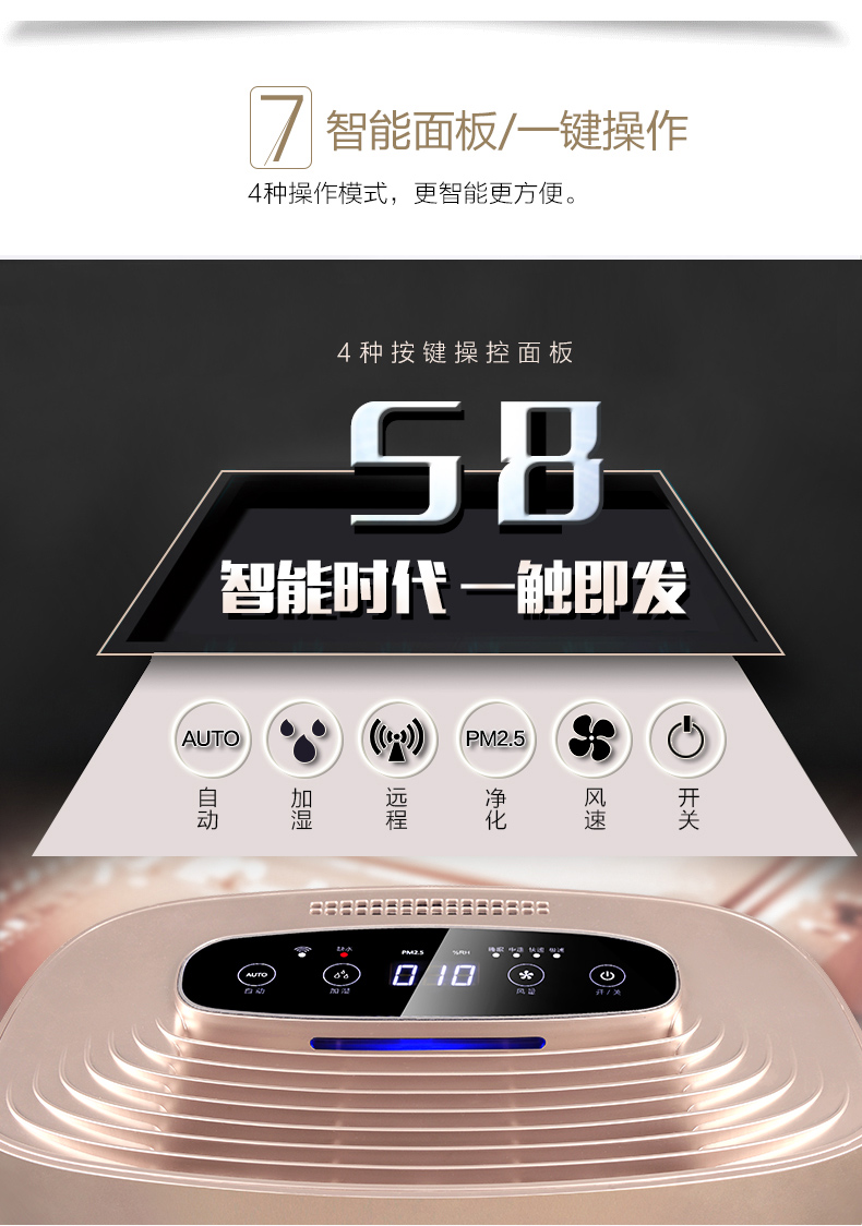 Máy lọc không khí TCL hộ gia đình ngoài khói bụi formaldehyd hút ẩm câm phòng ngủ ion âm TKJ306F máy lọc không khí sharp fp-j50v-h