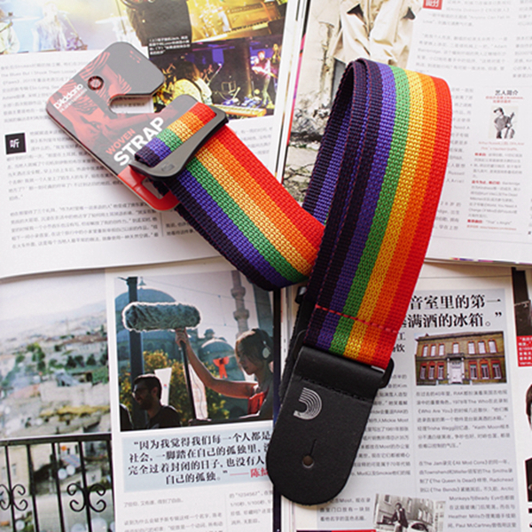 Dadario white black pink rainbow color silver polyester fiber folk electric guitar holding baby bag