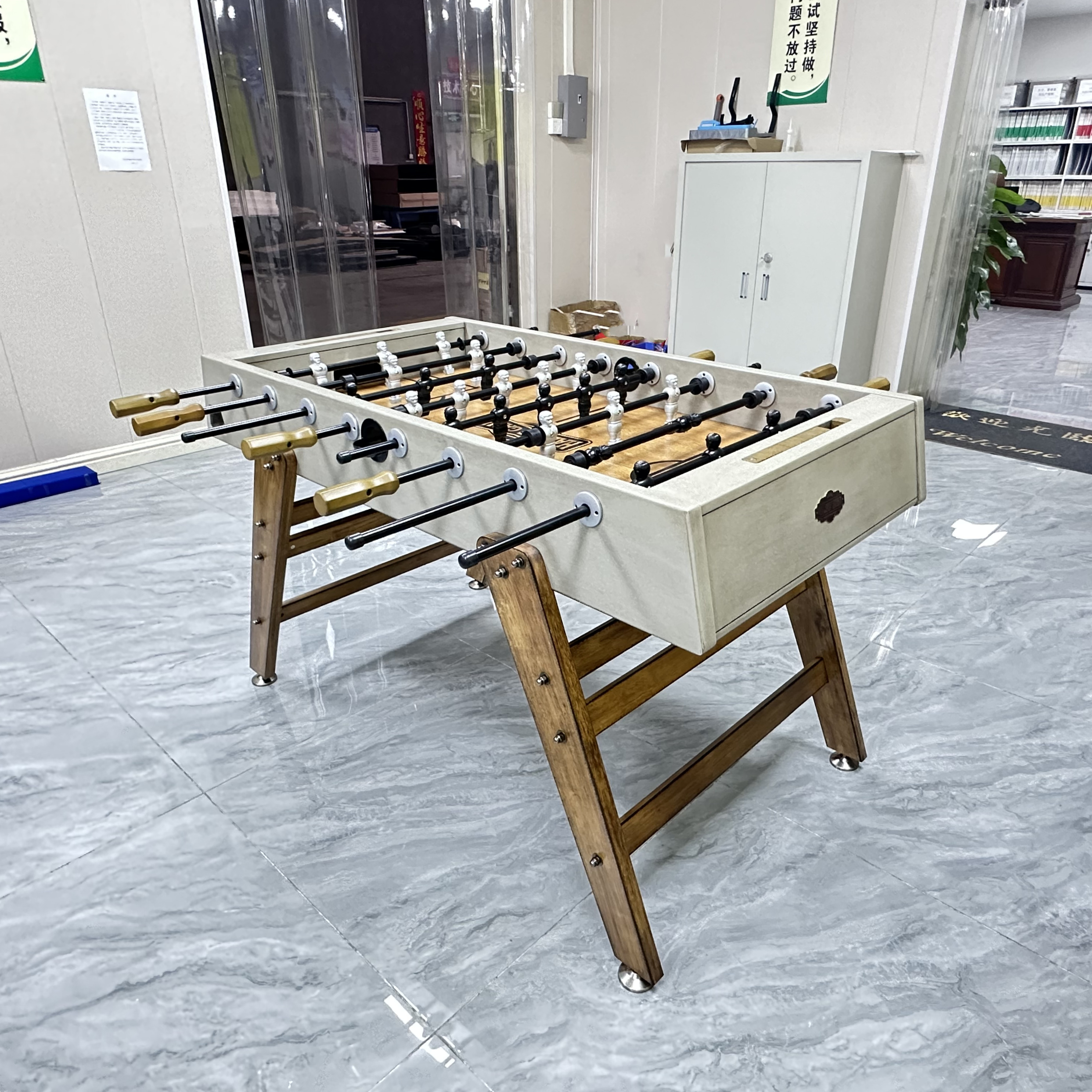 Steady Solid Wood Leg Table Football Machine Standard Home 8 Poles Iron Rod Retro Type Table Foot Ball Table Manufacturer Direct-Taobao