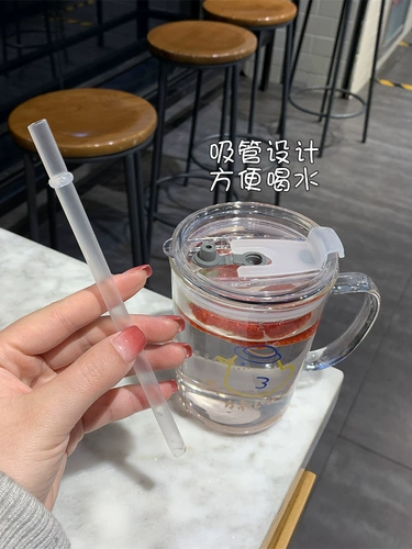 Корейская простота девочка сердца теплостойкость стакан милый домашний машне