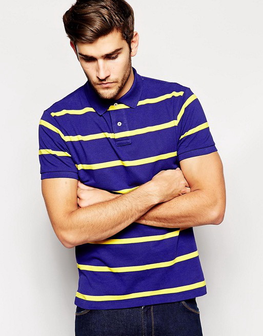 Special collection P polo ZUI handsome striped classic pony short-sleeved POLO shirt O391