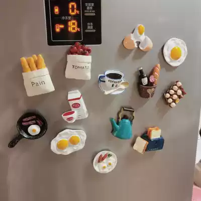 Girl heart screening room ins simulation food refrigerator stickers message board creative 3D kitchen decoration magnet