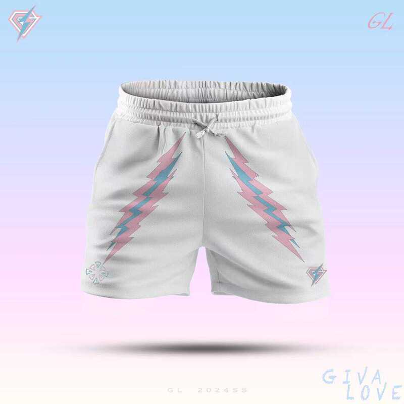 Gl 24Ss Professional Sports Basketball Training Track and Field Flash Electric Drill Stone Large Lightning Mesh Shorts