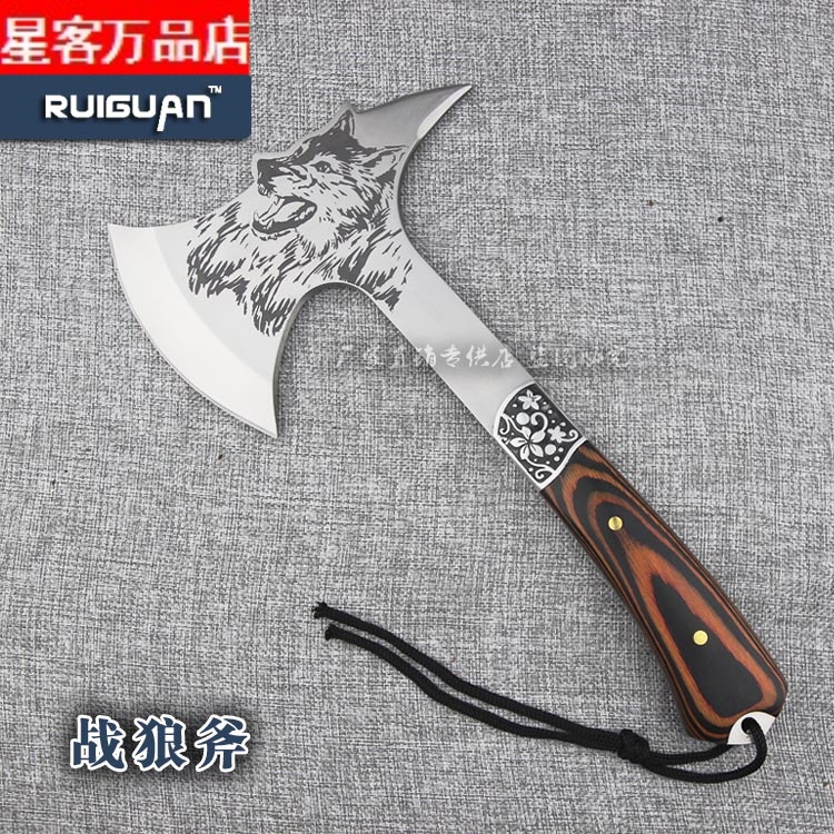 Battle Wolf Axe Hammer Axe Knife Axe Outdoor Camping fire Tomahawk with Tomahawk Multi-functional anti-Kaushan axe