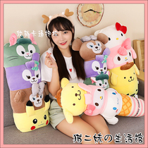 Cartoon ice cream long pillow Japanese soft ballet rabbit Duffy soft long string cushion pillow waist bear