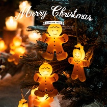 Christmas decoration ornaments Christmas tree home creative gingerbread man light string Christmas tree pendant scene layout props