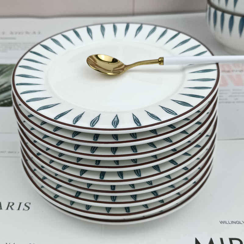 Table bone dish household ceramic spit bone dish garbage plate dish 6 light luxury creative 8 inch Japanese slag dish