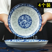 Plate ceramic dishes creative home Jingdezhen tableware dishes 8 inch Japanese blue and white porcelain dishes 4