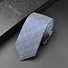 Striped Formal Tie for Men, Business Casual, Slim, Korean Style, High-End, Groom, Student, Fashionable, Retro, Gray-Blue