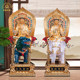 Bohui Bronze Manjushri and Samantabhadra Buddha Statue Chinese Style Living Room