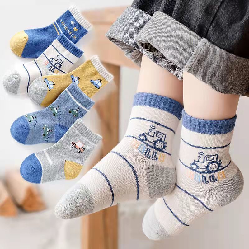 Children's Socks for Spring, Autumn and Winter, Cute Cartoon Mid-Calf Socks for 1-12 Year Old Babies, Warm Socks for Older Children