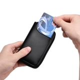 Вместительная и большая ключница, кожаный универсальный картхолдер с молнией