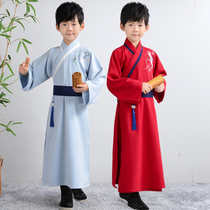 Childrens original Hanfu spring and autumn style Chinese style little boy boys ancient costume small book childrens national school Hanfu performance costume